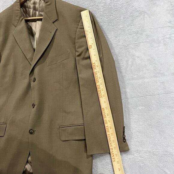 Joseph Abboud Blazer Jacket Men's 42R Super 110s‎ Wool Khaki Brown - Picture 10 of 12